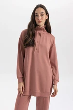 DEFACTO Regular Fit Polo Collar Long Sleeve Tunic