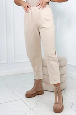 Beige viscose trousers