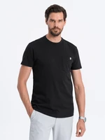 Ombre Men's knitted T-shirt with patch pocket