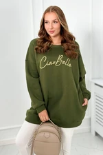 Insulated sweatshirt with khaki Ciao Bella inscription