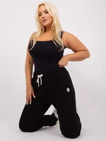 Plus size black cotton sweatpants