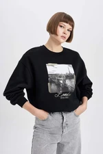 DEFACTO Oversize Fit Printed Long Sleeve Sweatshirt