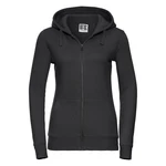 Black women's sweatshirt with hood and zipper Authentic Russell