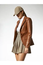 Koton Leather Look Blazer Jacket