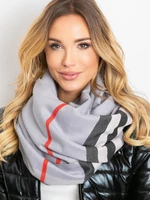 Gray scarf with fringe