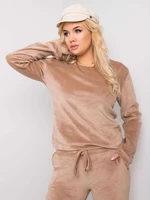 Beige velour set in plus size