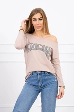 Chicago print blouse beige