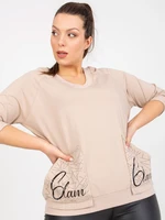 Beige blouse plus size for everyday wear with app