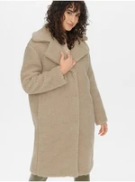 Beige women's winter coat made of faux fur JDY Legacy - Women