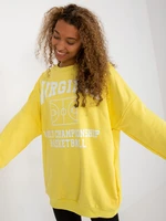 Yellow sweatshirt with print and pockets