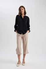 DEFACTO Capri Linen Look High waist Wide Leg Capri