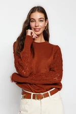 Trendyol Cinnamon Basic Sweter z dzianiny