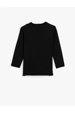 Koton 4WKB10049TK Cotton Boys' Sweatshirt BLACK