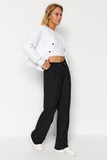 Trendyol Black Tie Detail Wide Leg Woven Trousers