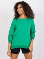 Dark green casual blouse Torino RUE PARIS