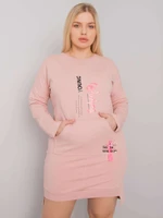 Larger pink lady's dress of larger size with pocket