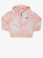 Levi&#39;s White-pink Girly Batik Zippered Sweatshirt with Hood Levi&#39;s® - Girls