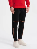 Ombre Men's sweatpants with contrast stitching - black