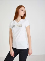 Bílé dámské tričko Guess - Dámské