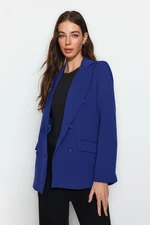 Trendyol Sax Regular Lined Double Breasted Closure Woven Blazer Jacket