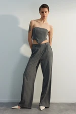 Trendyol Multi Color Wide Leg Striped Woven Trousers