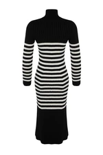 Trendyol Black Maxi Sweater Striped Dress