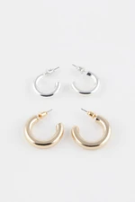 DEFACTO Women's 2-Piece Hoop Earrings