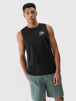 Pánsky oversize tank top s potlačou - čierny