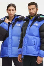 Péřová bunda The North Face TNF x Yinka Ilori modrá barva, zimní, NF0A89GDTMI1