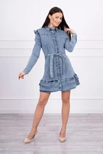 Stretch denim dress with flared bottom S/ML/XL