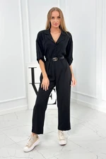 Overall with decorative belt black