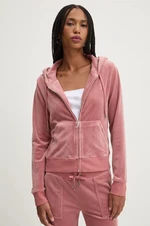 Mikina Juicy Couture ROBERTSON CLASS dámská, růžová barva, s kapucí, hladká, JCAP176EU