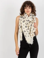 Women's scarf with print - ecru