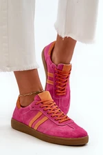 Zazoo Suede Women's Low-Top Fuchsia Sneakers