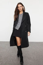 Trendyol Dark Grey Regular Pocket Detailed Wool Long Coat