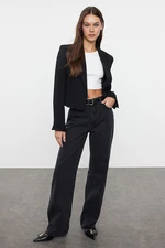 Trendyol Black Regular Waist Wide Leg Jeans