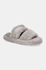 Pantofle Tommy Hilfiger HILFIGER FUR BASICS SLIPPER šedá barva, FW0FW08343