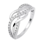 Brilio Silver Půvabný stříbrný prsten se zirkony 426 001 00512 04 57 mm