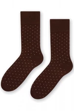 Steven 056 215 vzor hnědé Pánské oblékové ponožky 42/44 hnědá