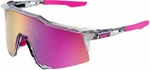 100% Speedcraft Polished Translucent Grey/Purple Multilayer Mirror Lens Okulary rowerowe