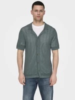 Green men's knitted shirt ONLY & SONS Diego