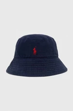 Plátěný klobouk Polo Ralph Lauren tmavomodrá barva, 455938465