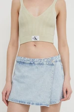 Džínové šortky Calvin Klein Jeans dámské, hladké, high waist, J20J222802