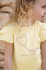 Dětské tričko Tartine et Chocolat béžová barva