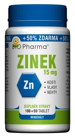 Bio Pharma Zinek 15 mg 150 tablet