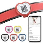 PawView Smart TAG srdce inteligentná známka pre psy - červená