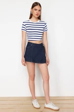 Trendyol Dark Blue Denim Shorts Skirt