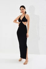 Cool & Sexy Women's Black Camisole with Open Waist Dress