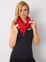 Women's red scarf with fringe