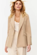 Trendyol Light Brown Regular Lined Double Breasted Closure Woven Blazer Jacket